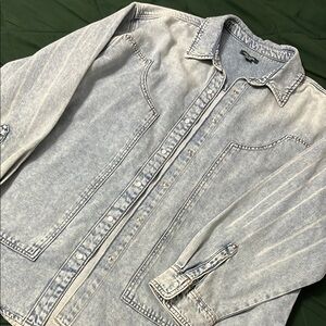 Light Blue Denim Button-Up Jacket